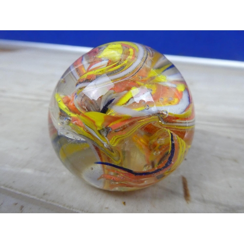 490 - Two art glass paperweights.