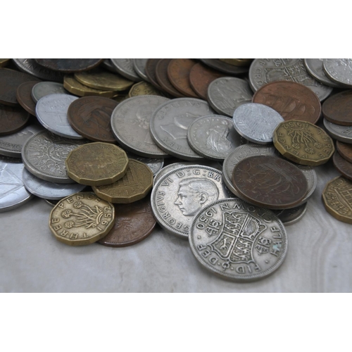 517 - A lot of various antique coinage and a miniature pewter seal figure.