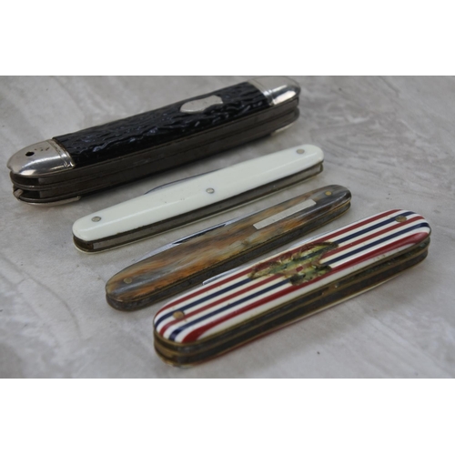 520 - Four vintage pen knives to include Richards, Sheffield and more.