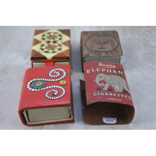 535 - Four vintage matchbox covers to include Bears Cigarettes.