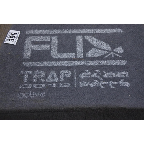 566 - A Fli Trap 0012 twin active subwoofer speaker.