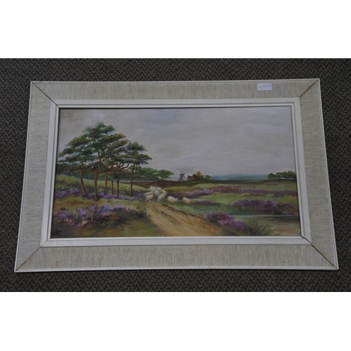 590 - A vintage framed oil painting 'Highland Cattle' signed Barbara Mills. Approx 75x50cm.