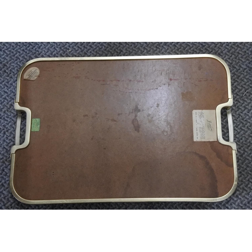 592 - A vintage Lumium stainless steel two handled tray.