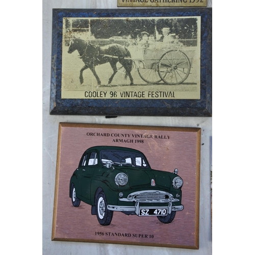 706 - Six vintage rally plaques to include Braid Valley, Waringstown Vintage Cavalcade, Cooley 96 Vintage ... 