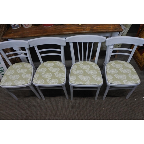 749 - A set of four upcycled dining room chairs.