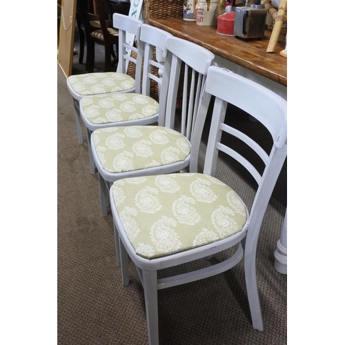 749 - A set of four upcycled dining room chairs.