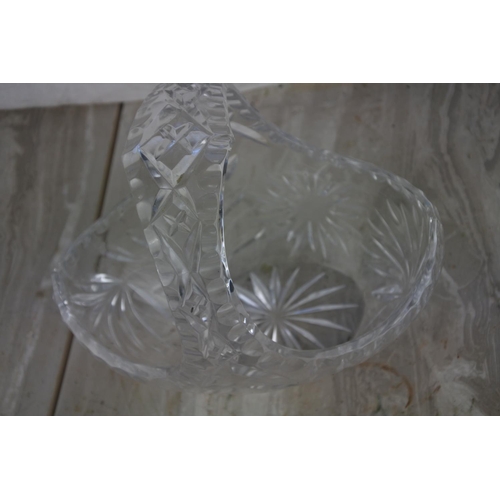 754 - A cut glass basket.