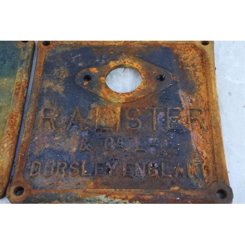 755 - Two antique R A Lister & Co Ltd plaque.