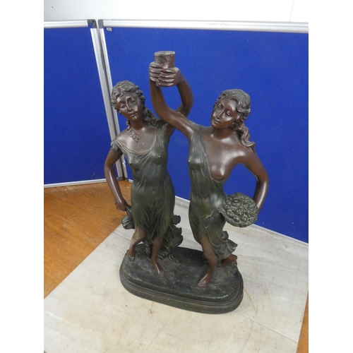 809 - A ornamental statue of two ladies.  Approx 49cm.