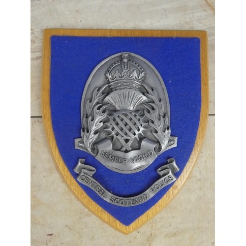 812 - A Central Scotland Police wall plaque.  Approx 18x22cm.