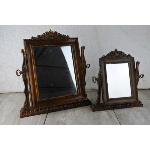 851 - Two stunning small dressing table mirrors. Largest approx 33x38cm.