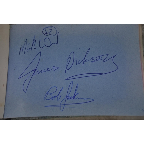 896 - A vintage autograph album with motor sport interest, containing autographs such as Robert Dunlop, St... 