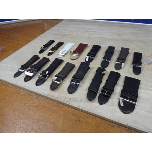 918 - 18 - 22mm to 34mm assorted leather watch straps.