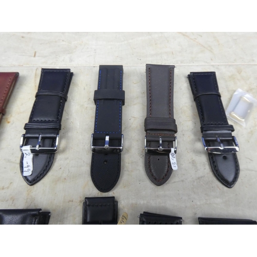 918 - 18 - 22mm to 34mm assorted leather watch straps.