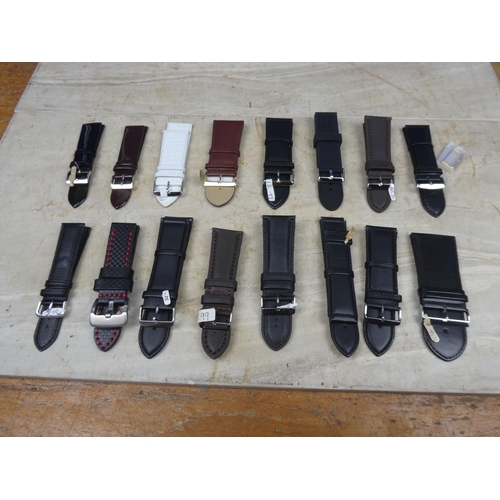 918 - 18 - 22mm to 34mm assorted leather watch straps.