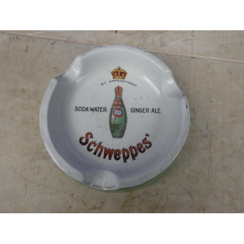 936 - A stunning antique Empire Works Schweppes advertising ashtray.