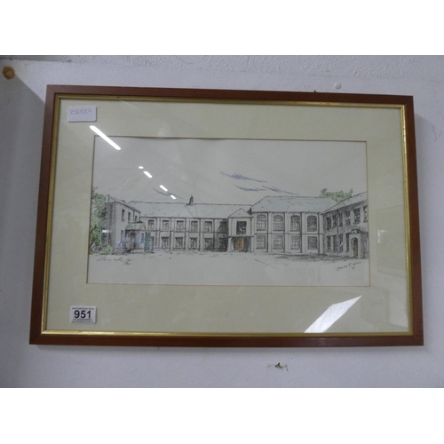 951 - A framed limited edition print signed Brian P Willis 91.  Approx 60x40cm.