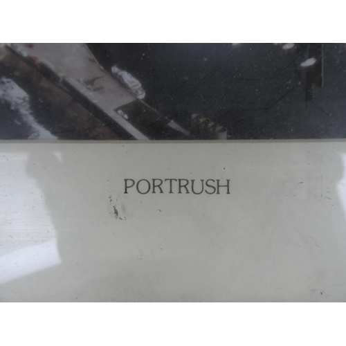 960 - A framed aerial photograph of Portrush.  Approx 43x34cm.