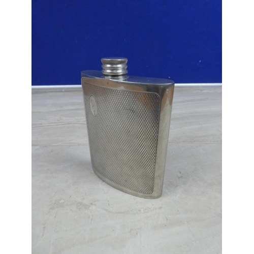 974 - An English Pewter 6 ounce hip flask.