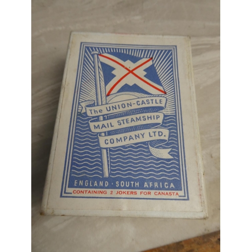 977 - Two sets of vintage 'The Union Castle Mail Steamship Company Ltd' playing cards