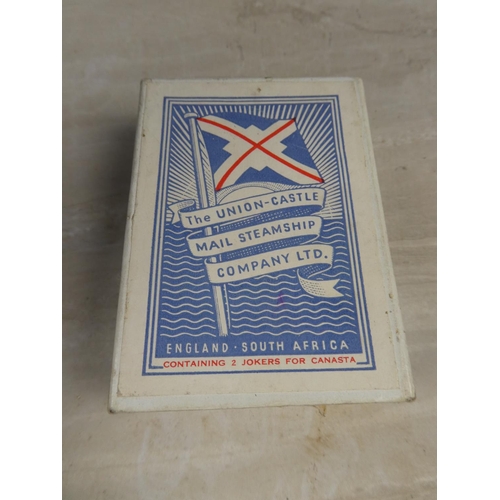 977 - Two sets of vintage 'The Union Castle Mail Steamship Company Ltd' playing cards