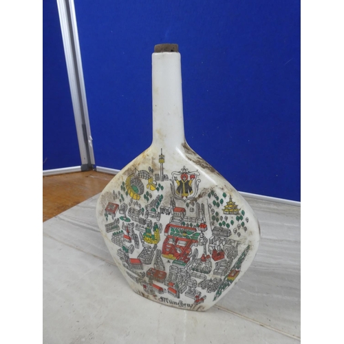 988 - A vintage West German pottery Escorial Grun spirit bottle.