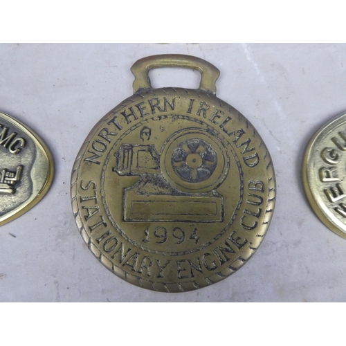 992 - Five brass vintage rally plaques to include Ayrshire VTMC Eglinton 1995, Ferguson Heritage 1999, Cou... 