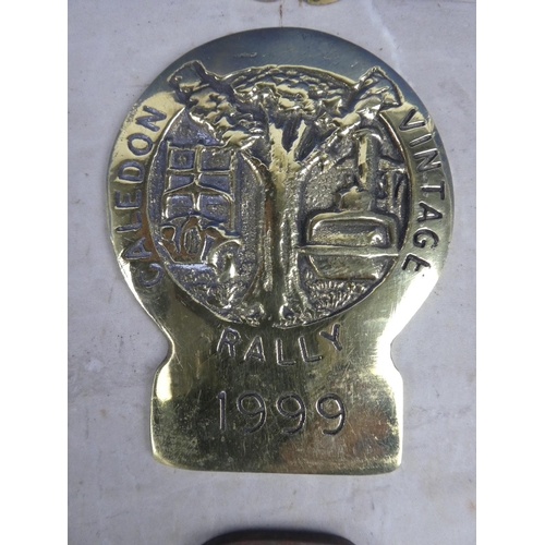 994 - A Caledon vintage rally brass plaque dated 1999, a Glenavy & District Vintage Club 6th Annual Rally ... 