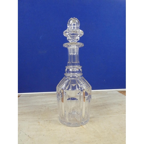 626 - A Victorian glass decanter and stopper.