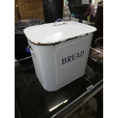 640 - A vintage enamel bread bin.