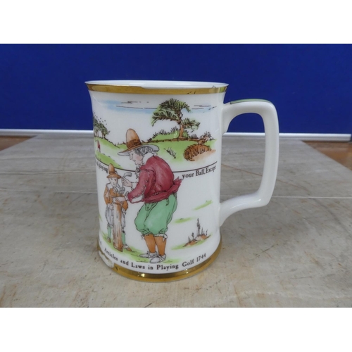 665 - A large Royal Doulton Archives Series Ware 'Golfing Series - Rules of Golf' tankard.