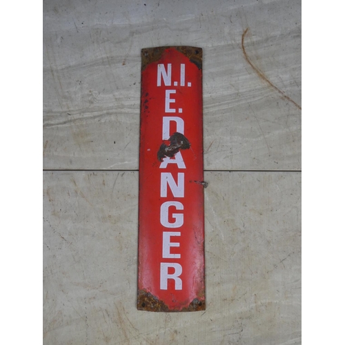 684 - An enamel 'Danger' sign for Northern Ireland Electricity.  Approx 8x31cm.