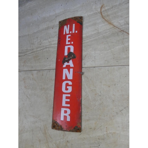 684 - An enamel 'Danger' sign for Northern Ireland Electricity.  Approx 8x31cm.