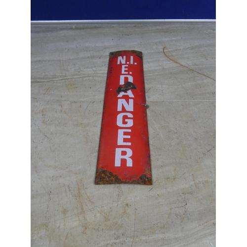 684 - An enamel 'Danger' sign for Northern Ireland Electricity.  Approx 8x31cm.