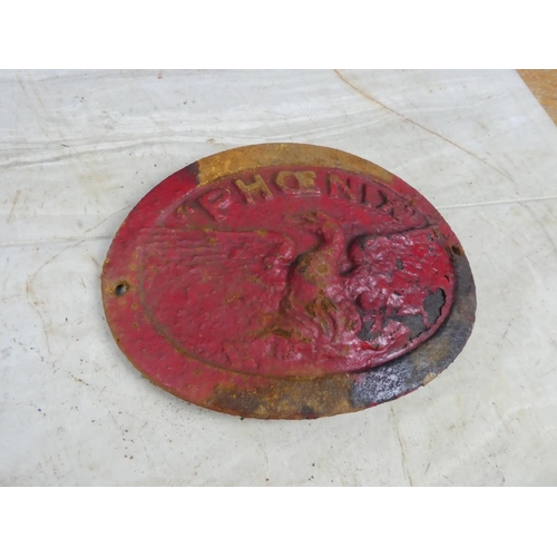 687 - A Phoenix cast iron plaque.  Approx 24x17cm.