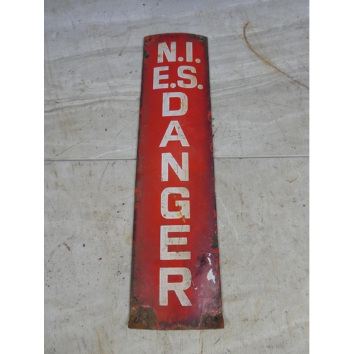 694 - An enamel 'Danger' sign for Northern Ireland Electricity.  Approx 8x31cm.