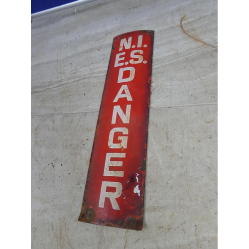 694 - An enamel 'Danger' sign for Northern Ireland Electricity.  Approx 8x31cm.