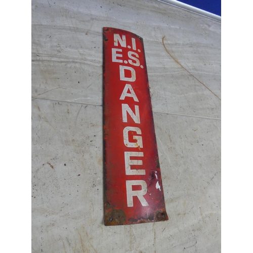 694 - An enamel 'Danger' sign for Northern Ireland Electricity.  Approx 8x31cm.