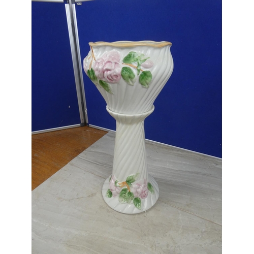 1108 - A ceramic jardinière and matching plant pot.  Approx 45cm.