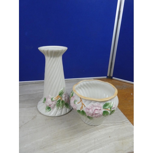 1108 - A ceramic jardinière and matching plant pot.  Approx 45cm.