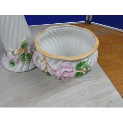 1108 - A ceramic jardinière and matching plant pot.  Approx 45cm.