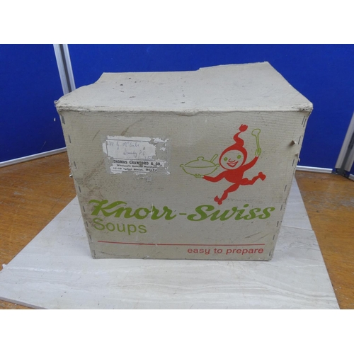 1110 - A vintage Knorr Swiss Soups cardboard box,