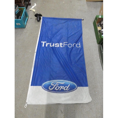 1134 - A large Ford flag display.