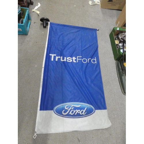 1134 - A large Ford flag display.