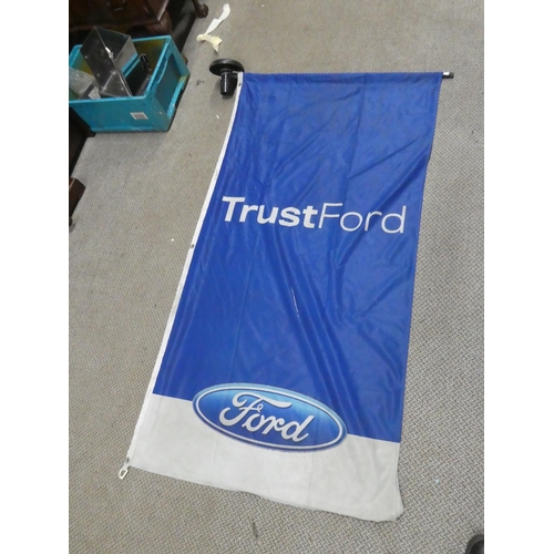 1134 - A large Ford flag display.