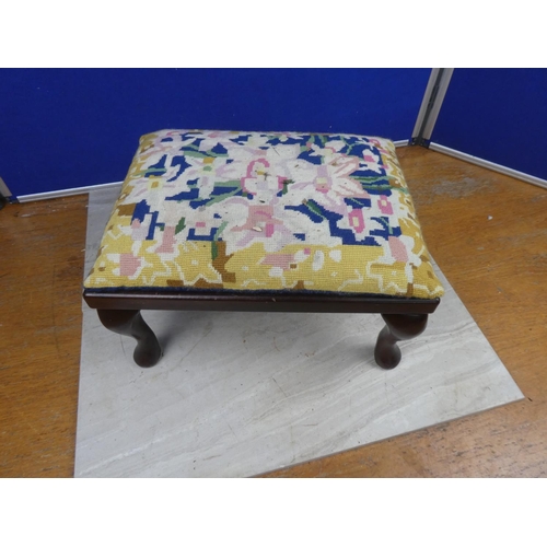 1140 - A tapestry topped footstool.