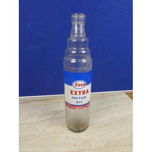 1144 - A large vintage Esso Extra Motor Oil bottle.