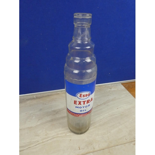 1144 - A large vintage Esso Extra Motor Oil bottle.