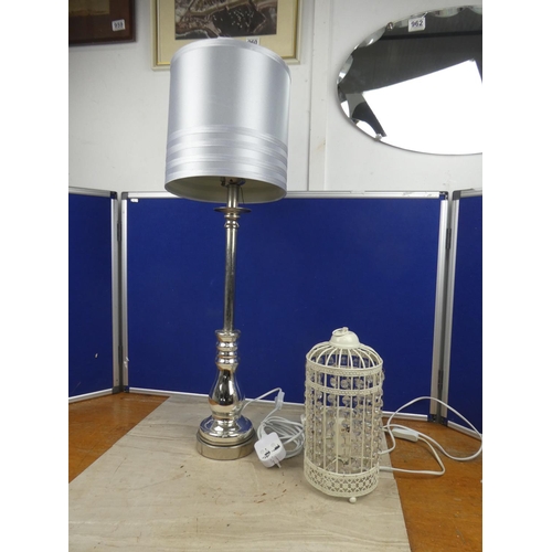 1155 - A metal based table lamp.  Approx 82cm.