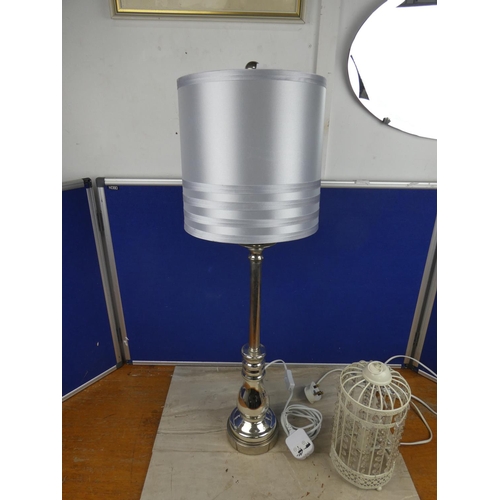 1155 - A metal based table lamp.  Approx 82cm.